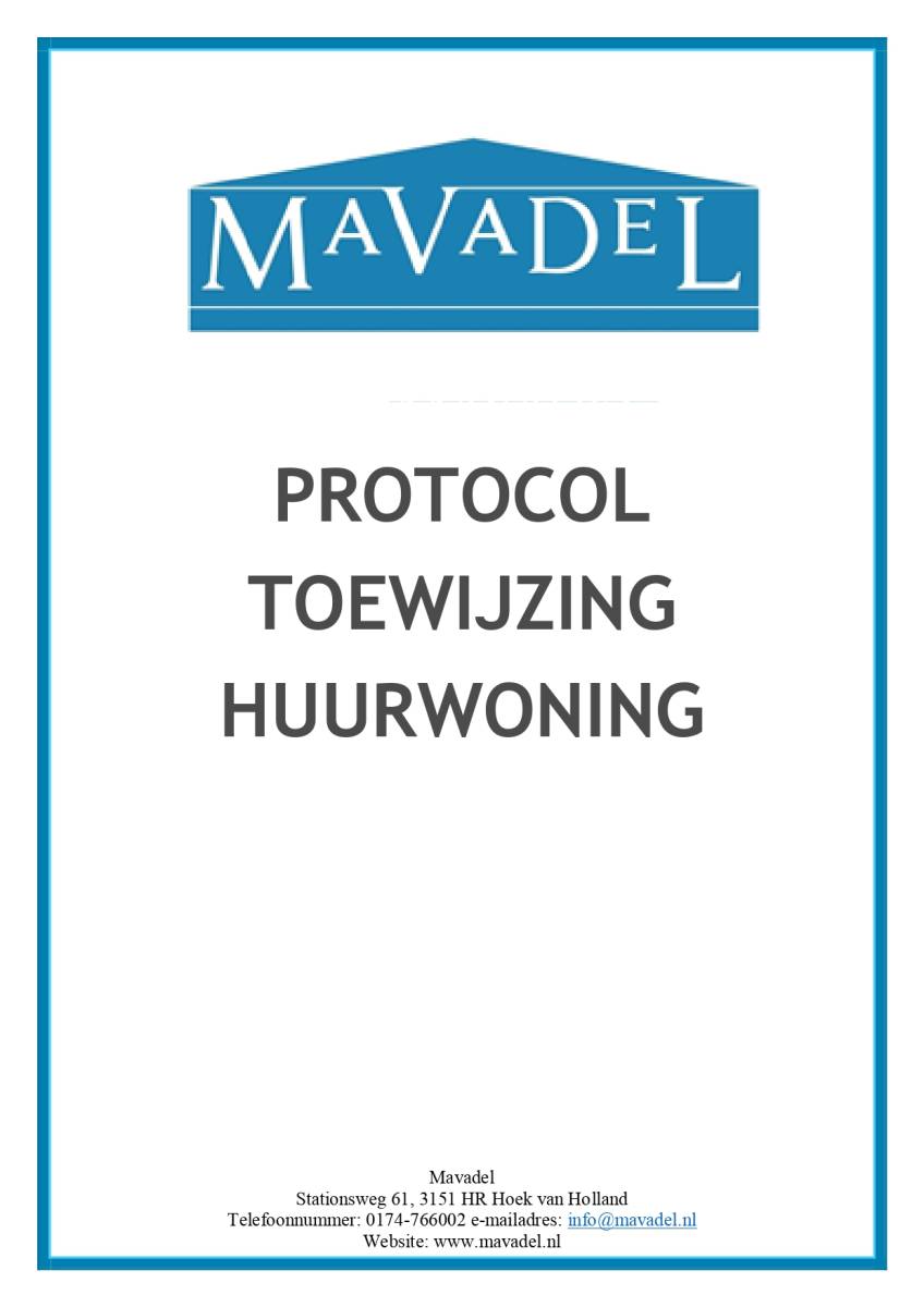Protocol toewijzing huurwoning